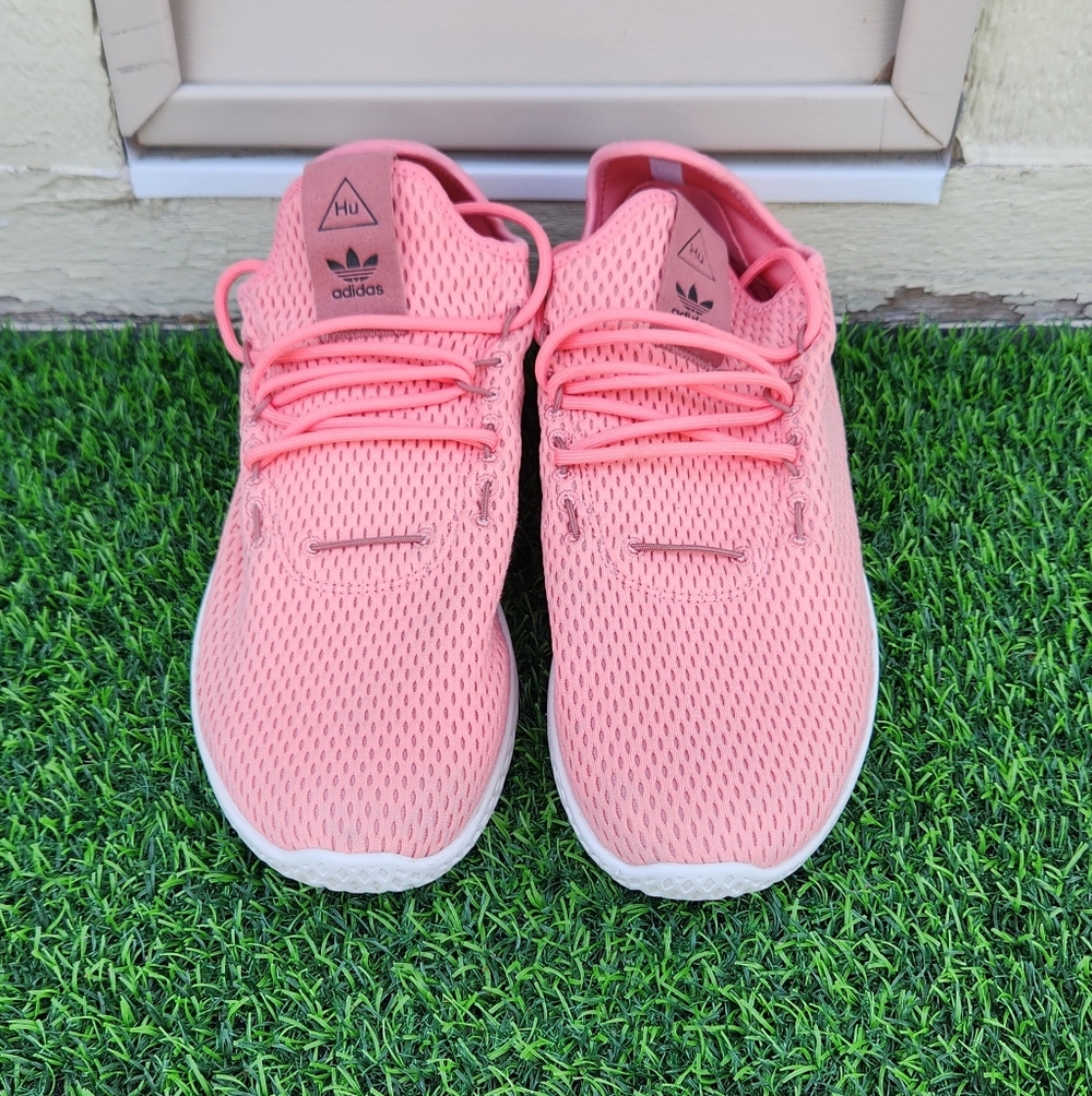 adidas Coral Pink Knit Sneakers with White Sole - Picture 3 of 7